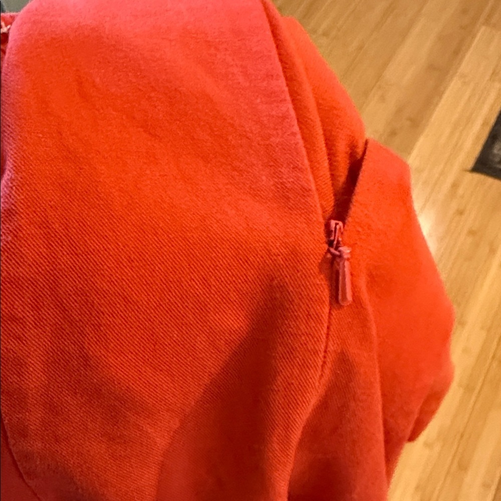 Bileu Anthropologie Sleeveless Orange A-Line Dress with Contrast Stitching sz 8 - Picture 12 of 12